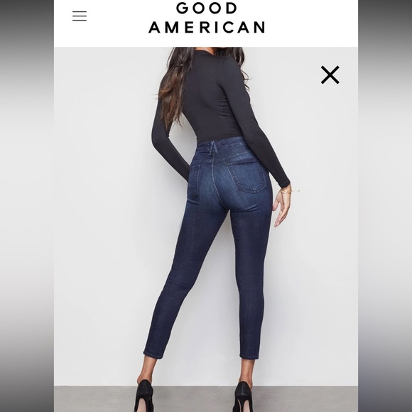 Good American-Good Waist Crop Blue025 - Picture 5 of 6